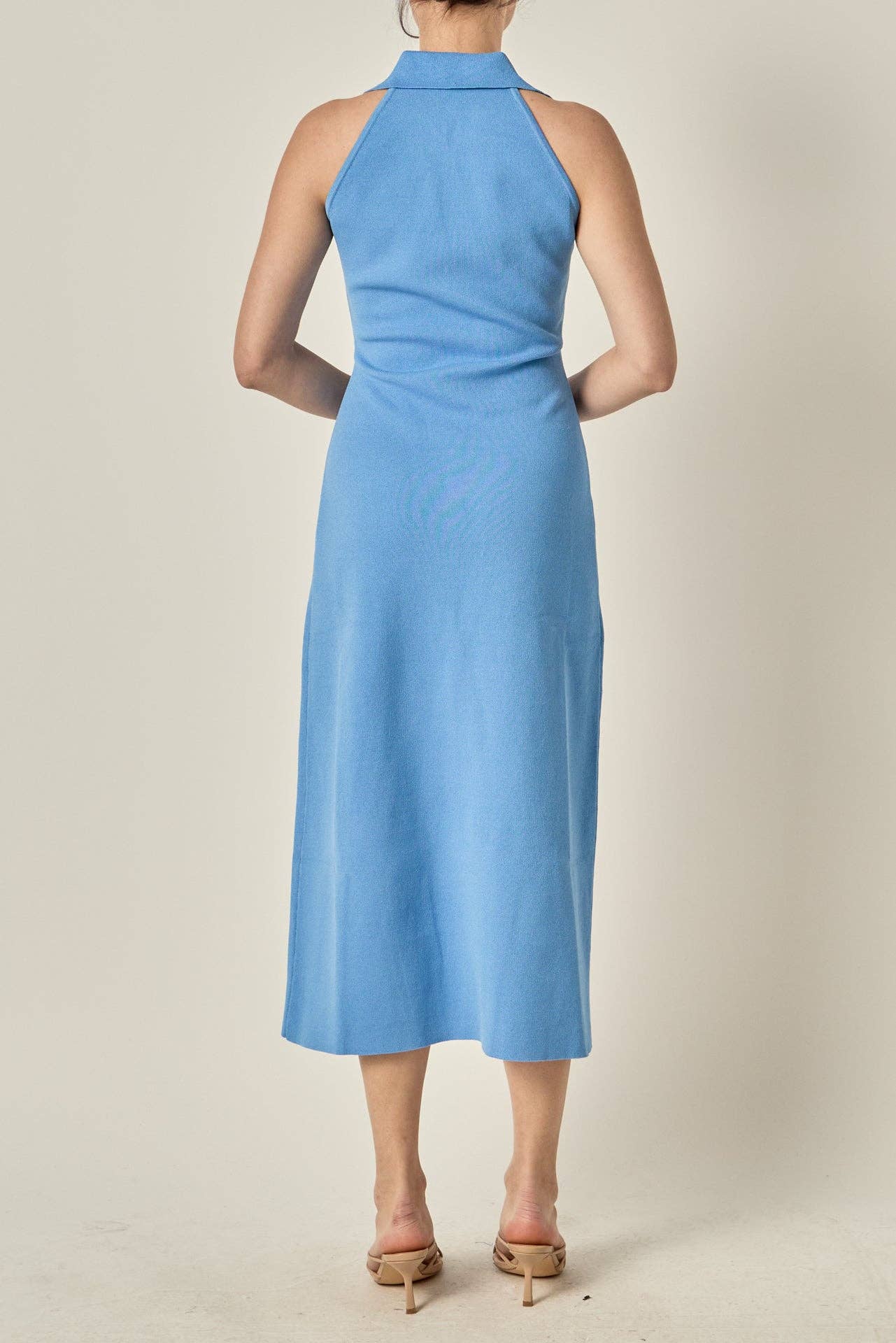 Knit Collared Midi Dress