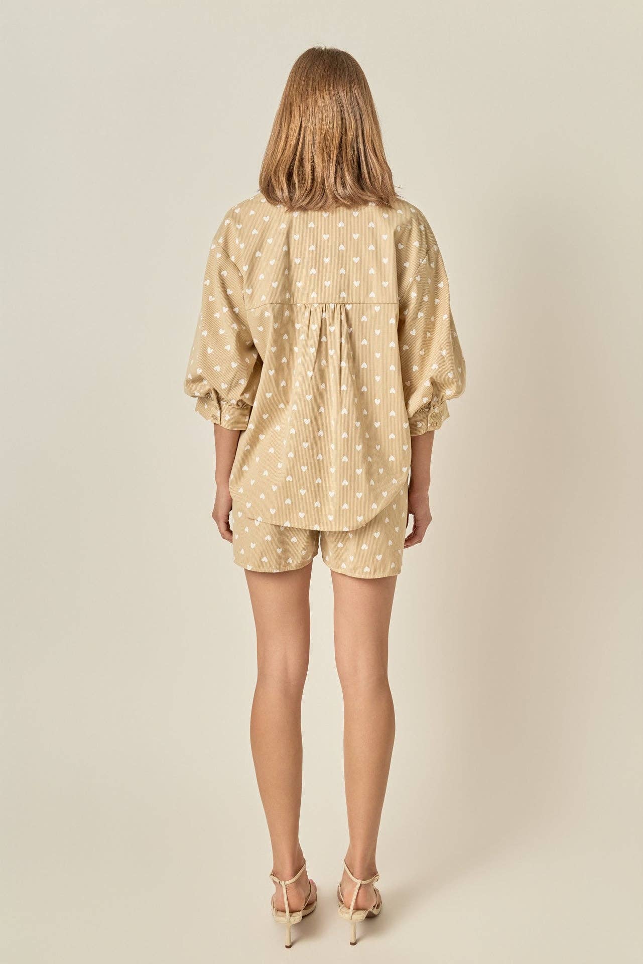 Embroidery Detail Volume Sleeve Shirt