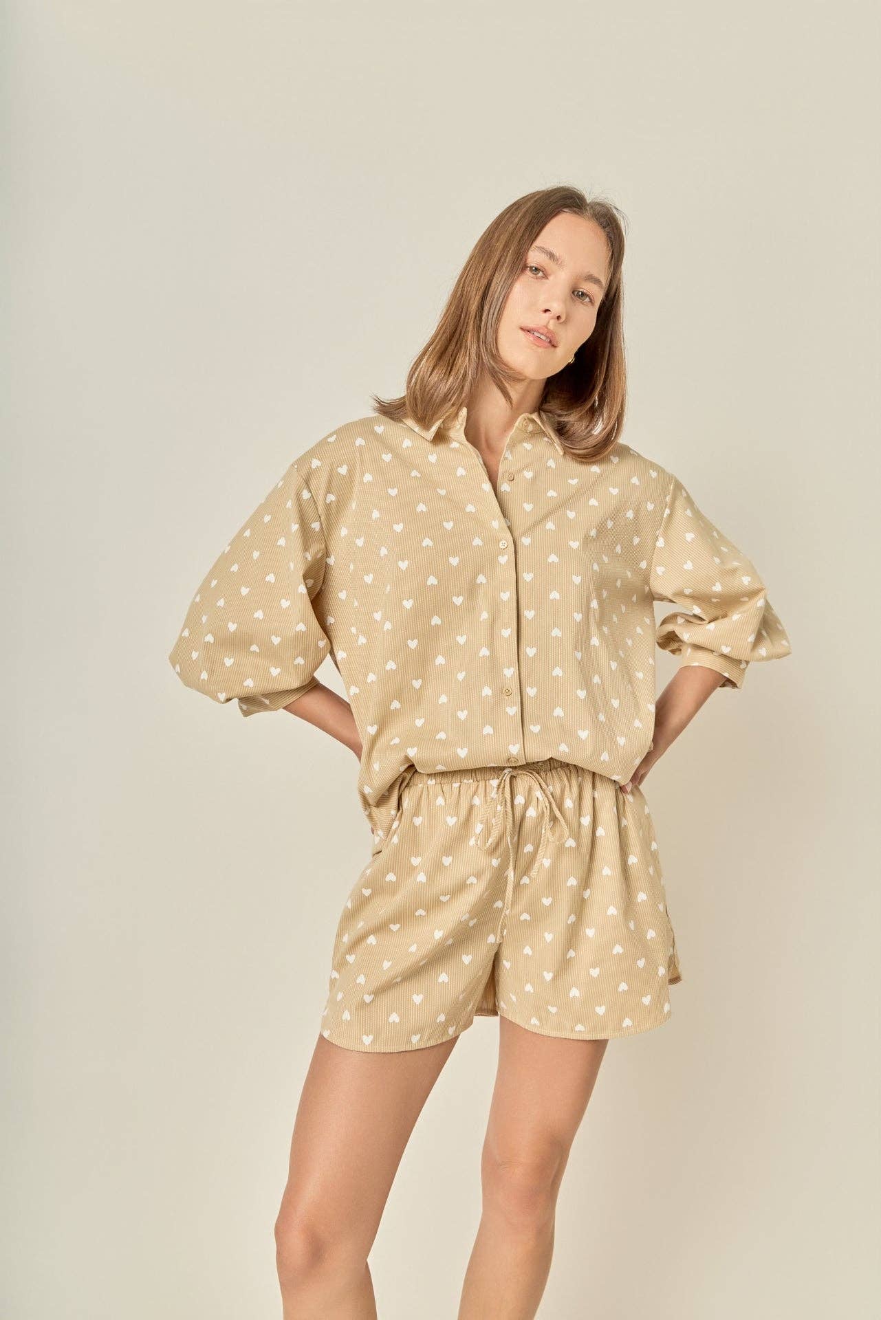 Embroidery Detail Volume Sleeve Shirt