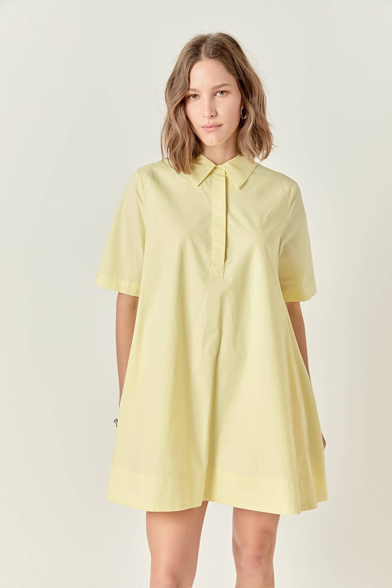 A-Line Short Sleeve Shirt Dress