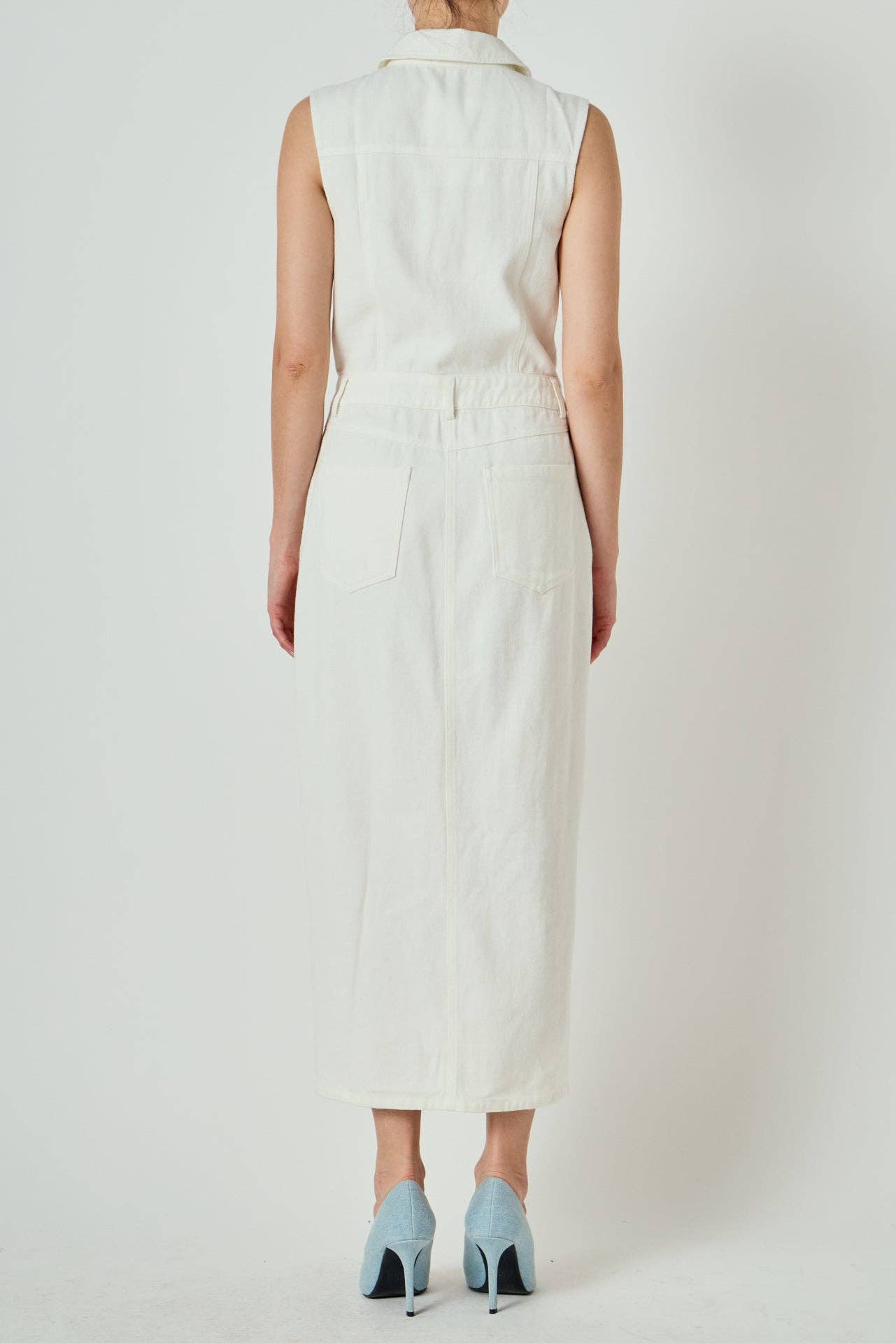 Sleeveless Maxi Denim Dress