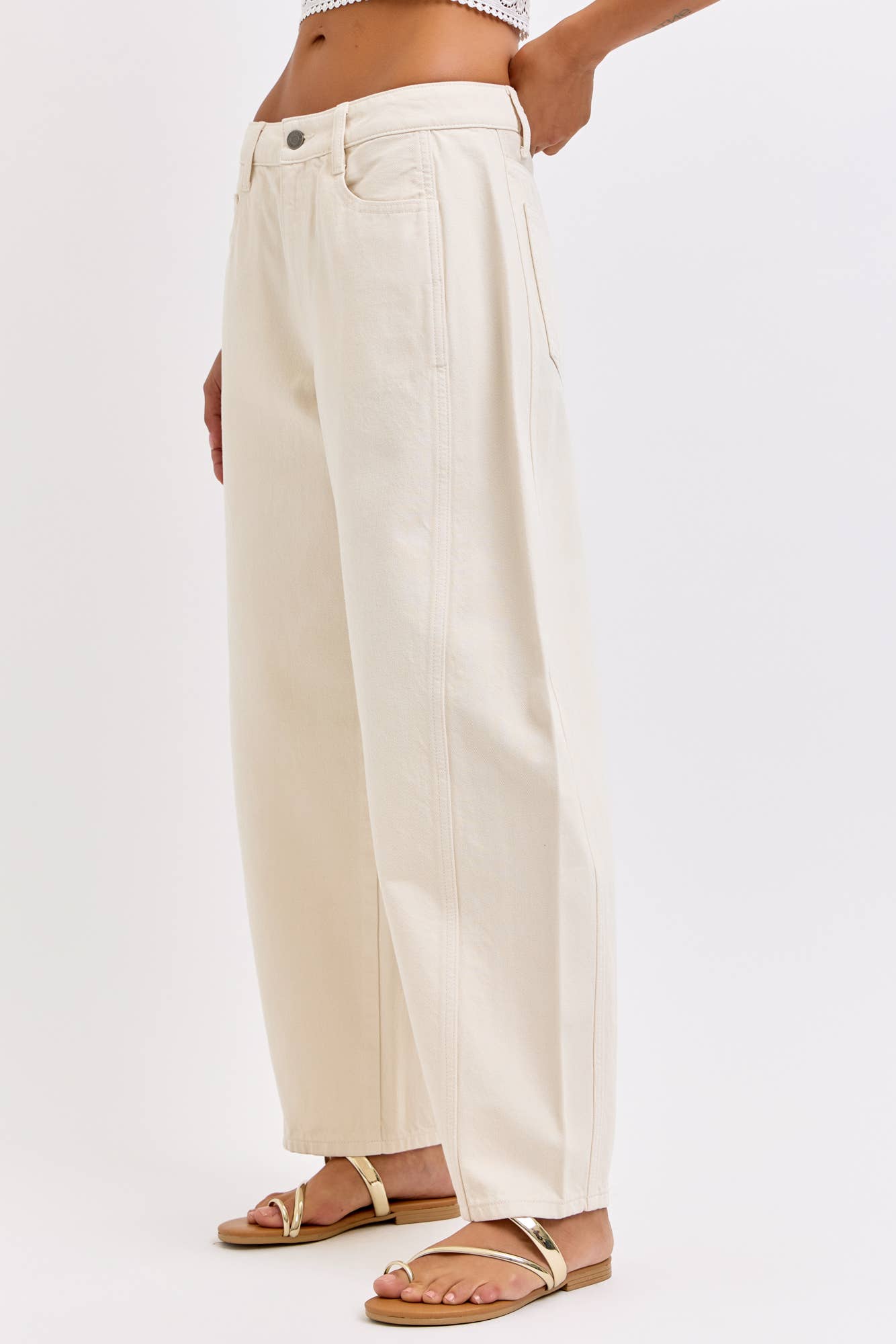 Mid Waisted Barrel Leg with Side Panels