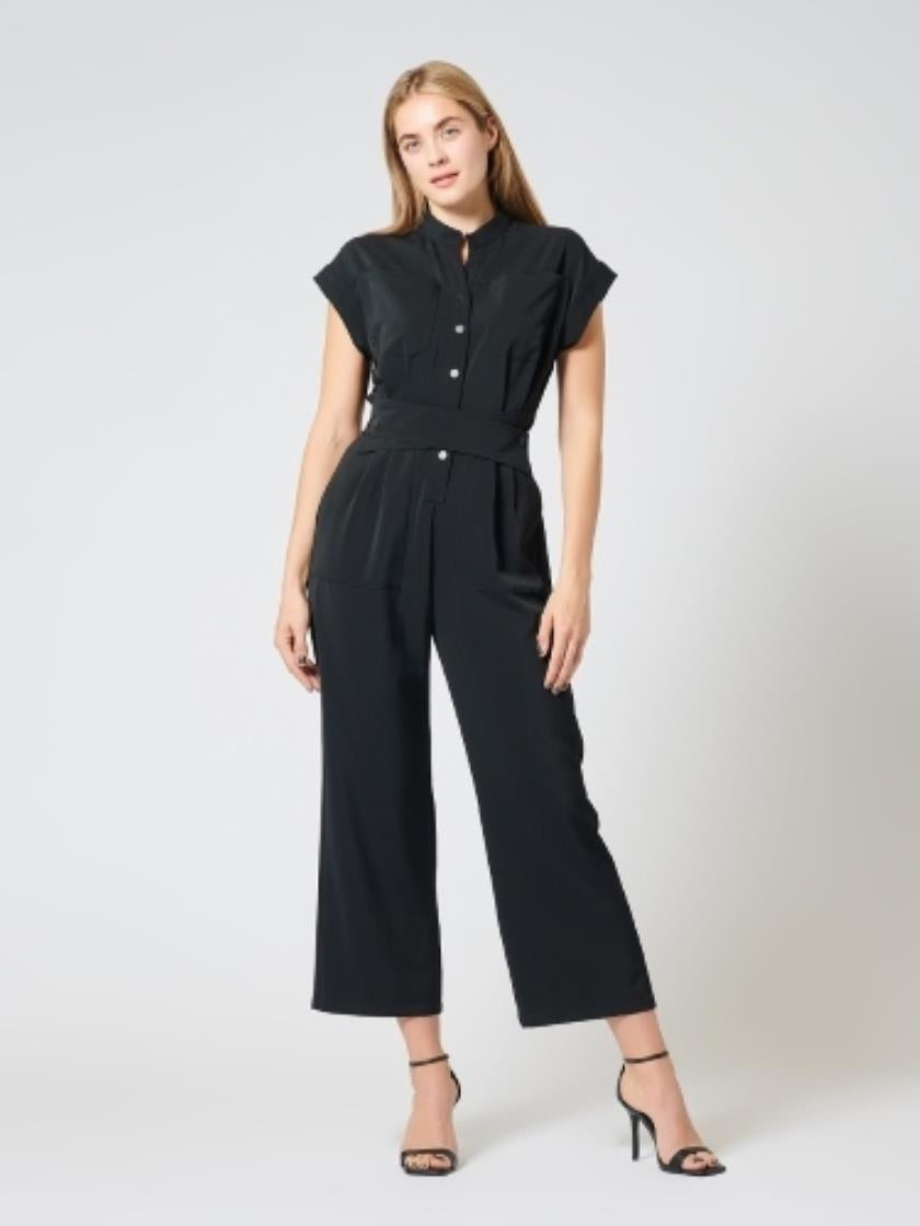 Black button jumpsuit