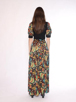 Patterned Blouse and Pants Set