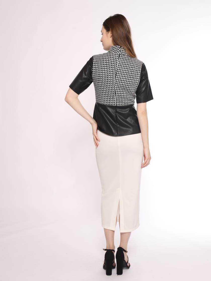 Black white square top
