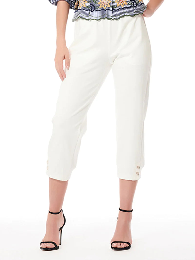 White botton pants