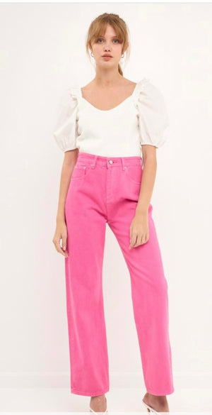 Pink high waist pants
