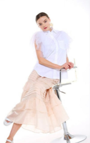 Ruffle white top