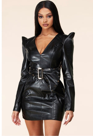 Leather baby dress