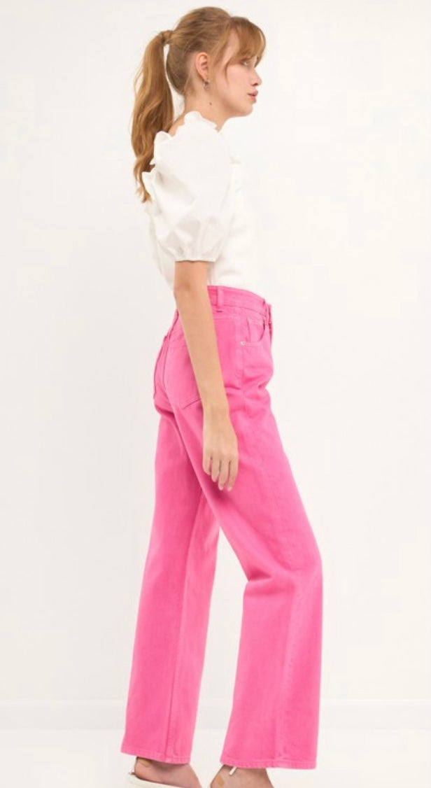 Pink high waist pants