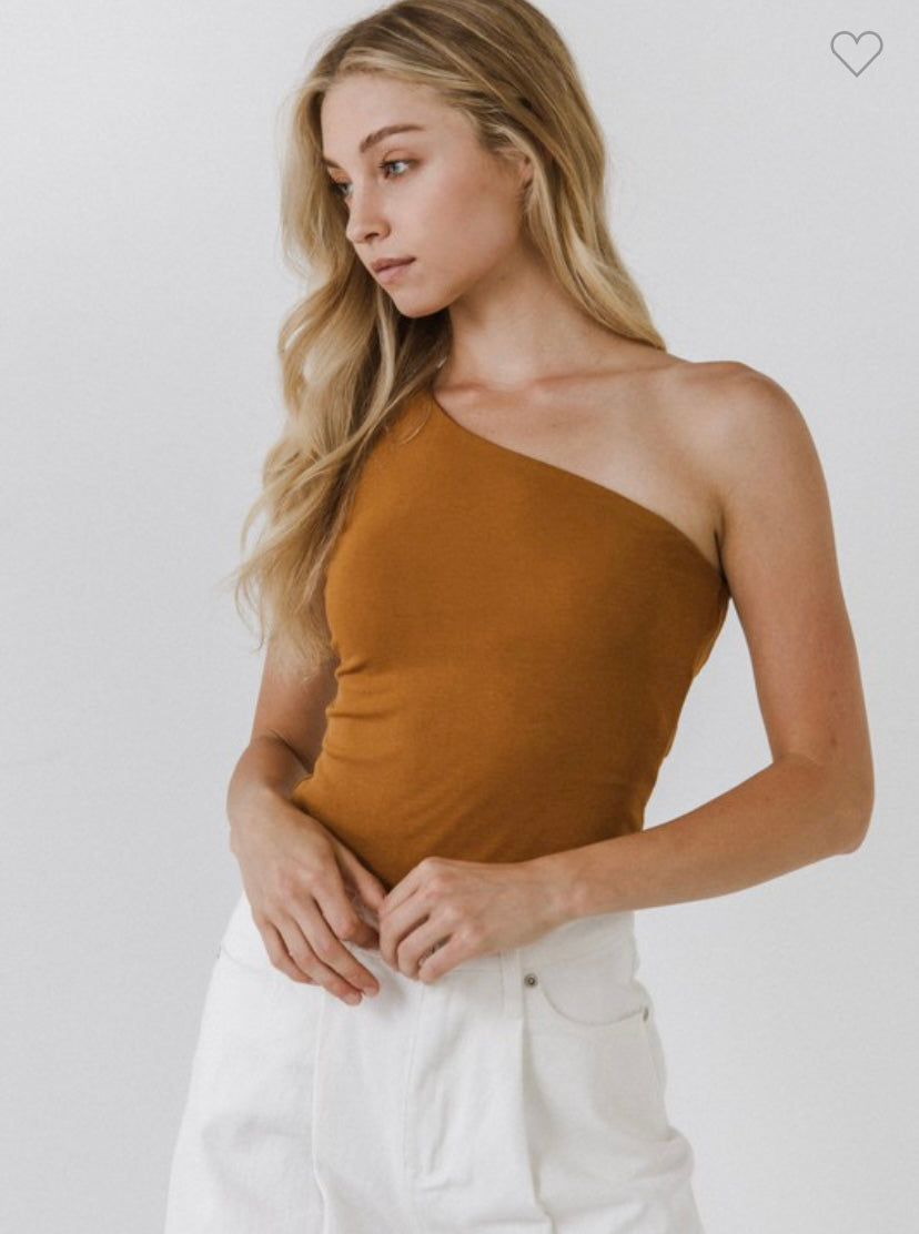 One side brown Top