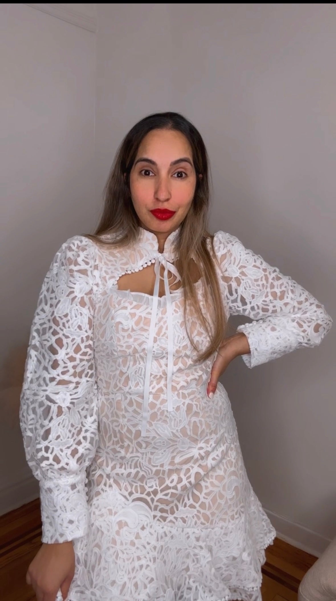 White lace dress